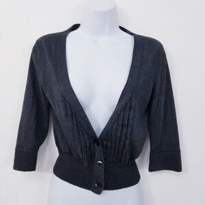 IISLI Short Pleated Shimmer Y2K Short Cardigan